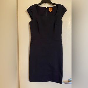 Tory Burch navy blue shift dress - capped sleeves - size 8, excellent condition